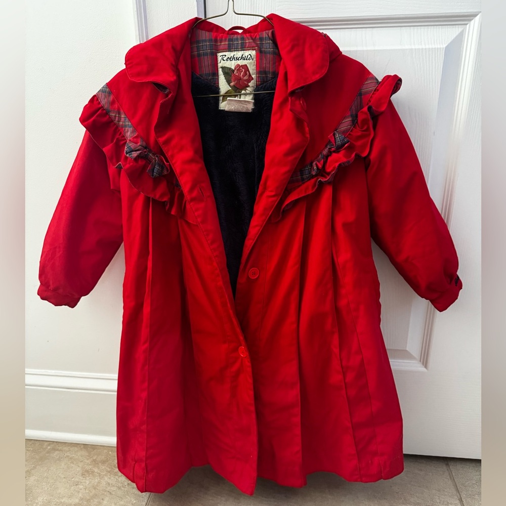 Rothschild Red Ruffled Kids winter coat
